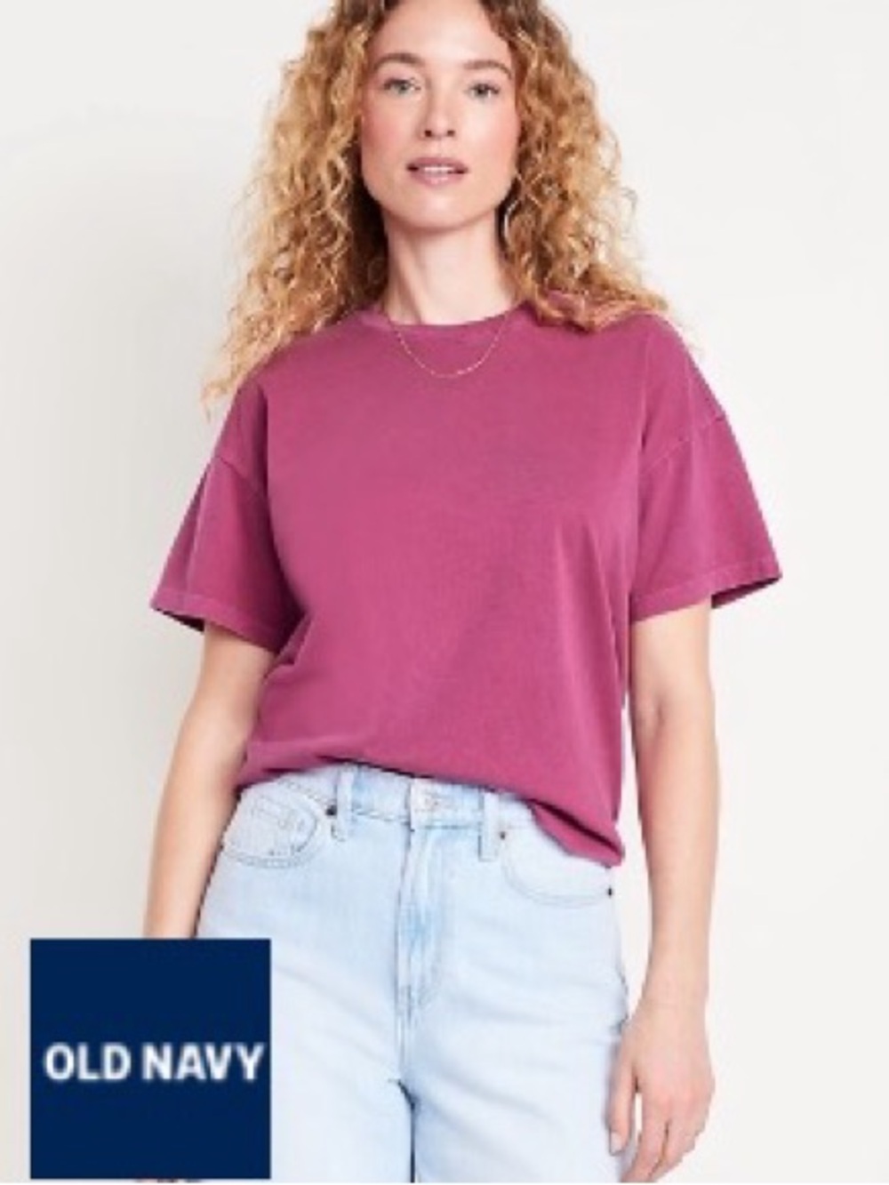 NWT Old Navy Vintage Tee, Crew, PXL, Magenta,Vented Sides, 100% Cotton, SOLD OUT